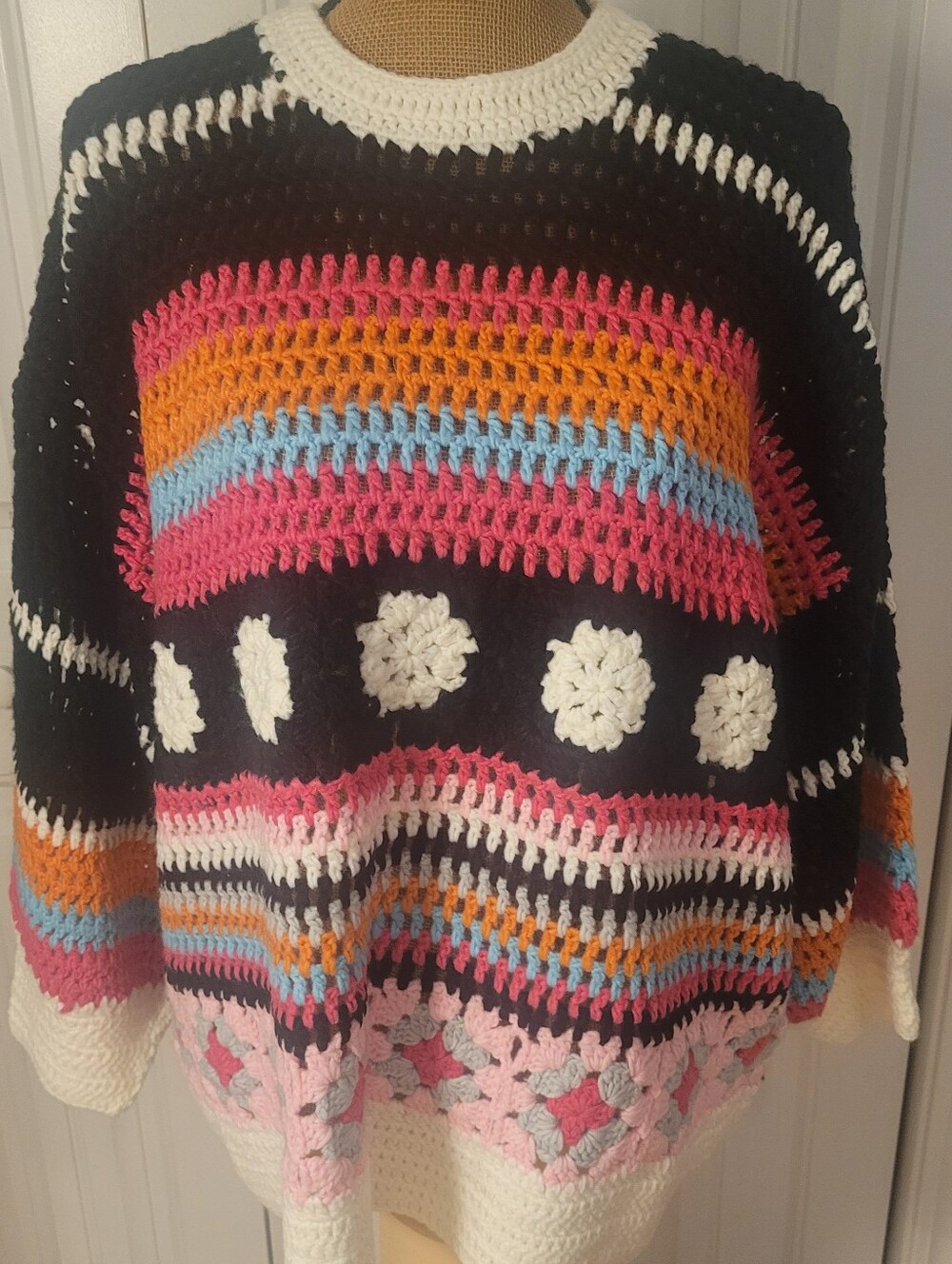 POL Crochet Colorful Oversized Sweater, NIB/NWOT, S - STUNNING, Must SEE!!
